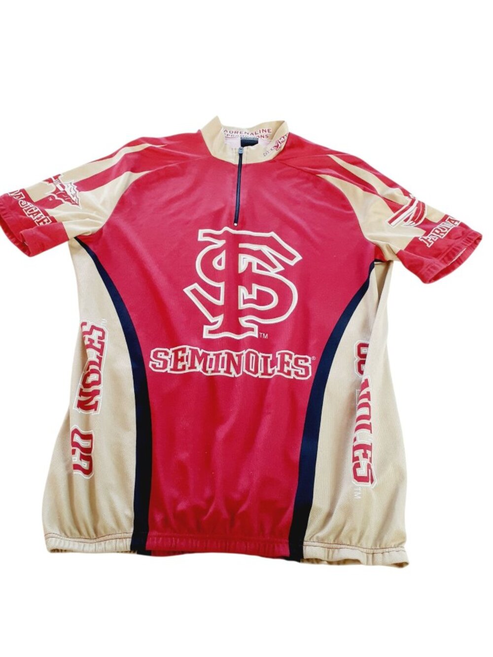 Vintage Florida State Seminoles Mens Cycling Jersey Large Short Sleeve